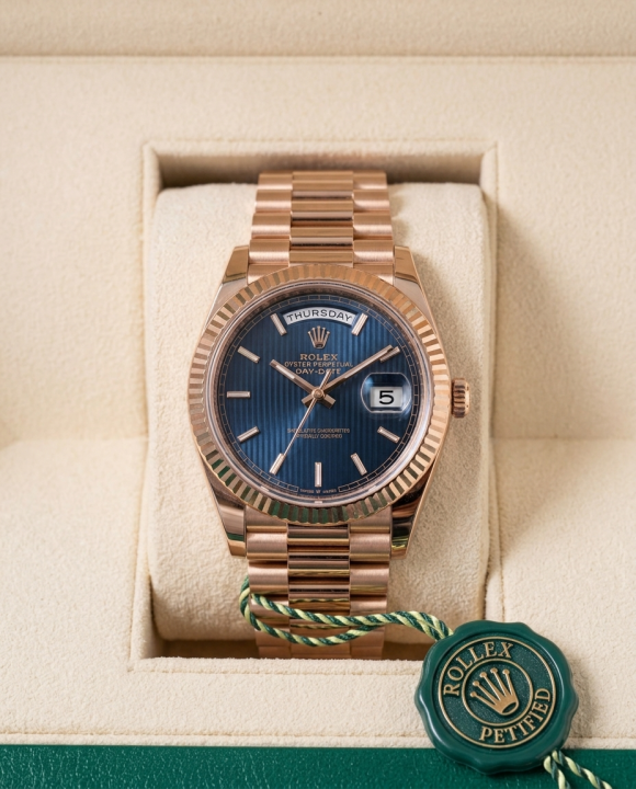 Rolex Oyster Perpetual Day Date Diamond Cooper Brown (With Og Box)