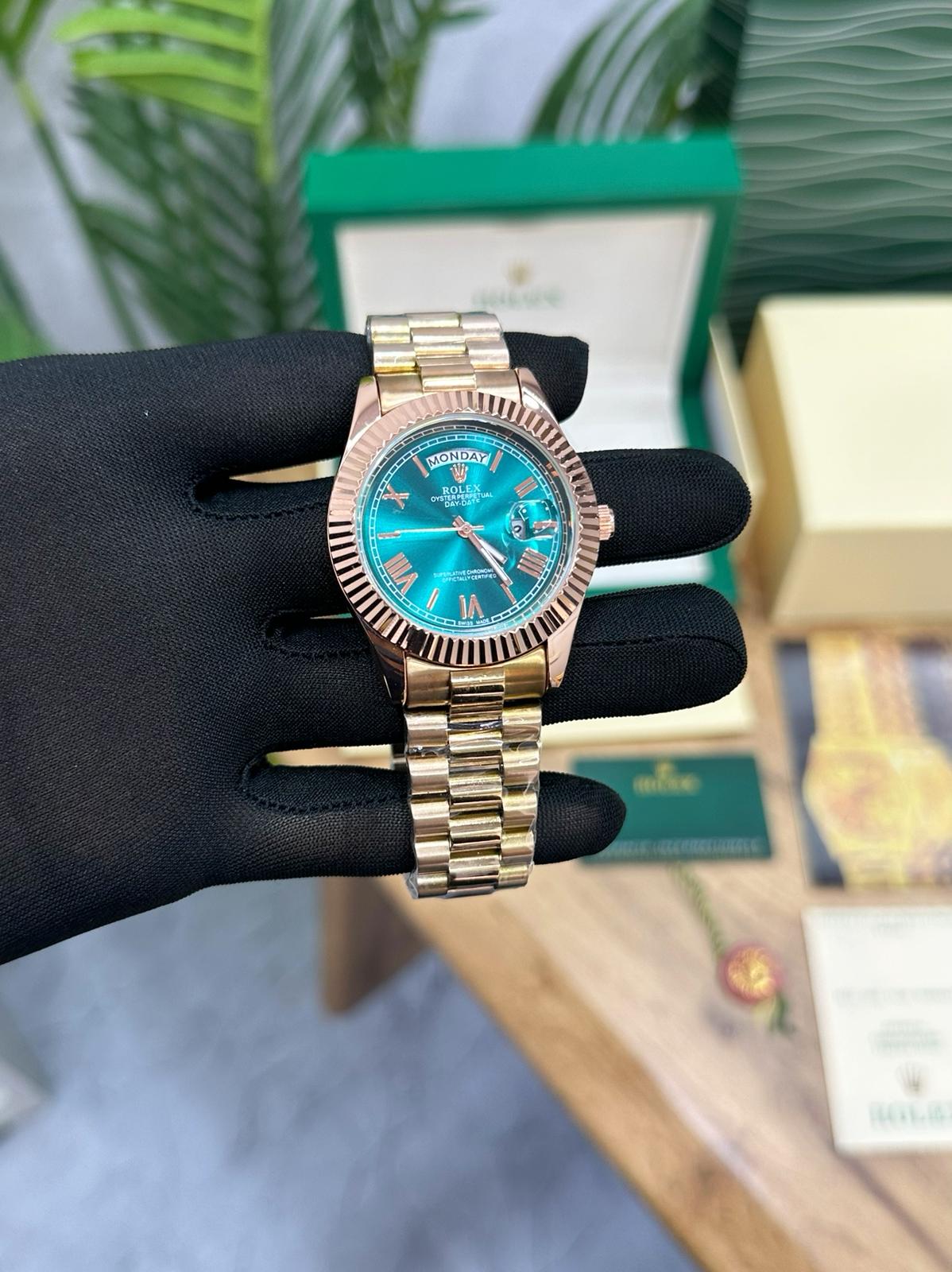 ROLEX DAY DATE rose green dial