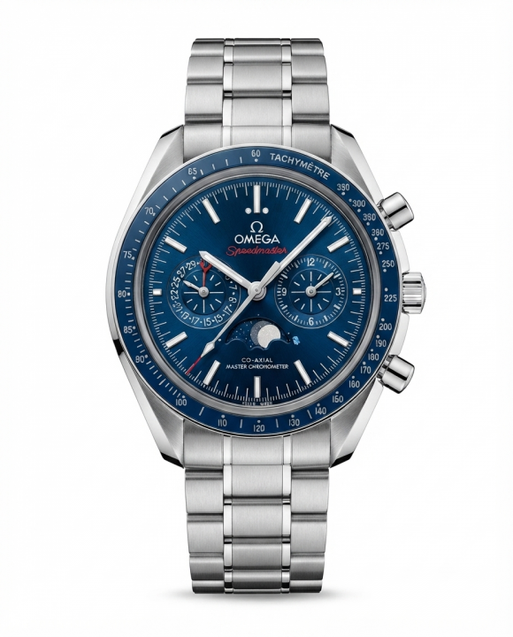 Omega Speed Master CO Axial Chrono Meter Silver Blue Dail