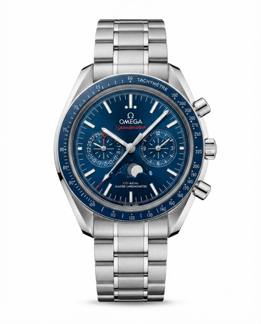 Omega Speed Master CO Axial Chrono Meter Silver Blue Dail