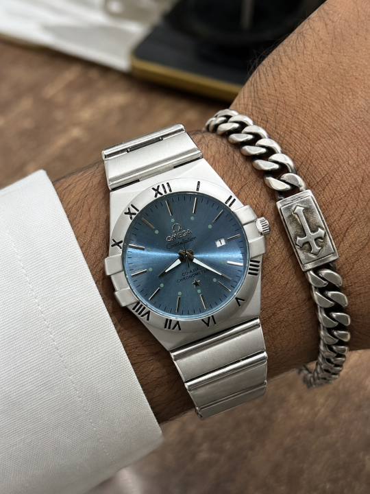 Omega Constellation Silver sky blue